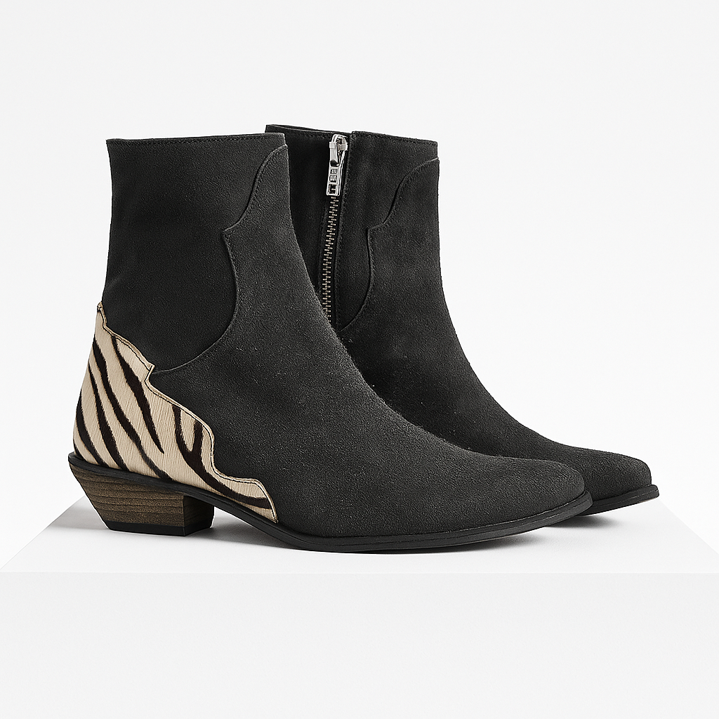 Stella™ | Zebra Accent Ankle Boots