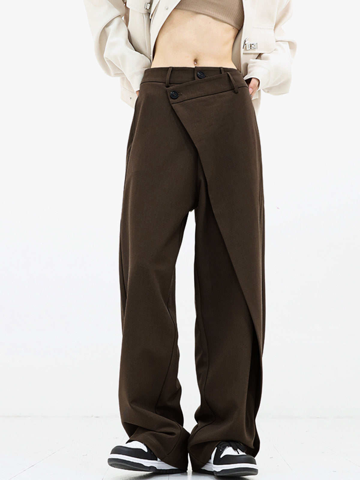 Stella ™ | Layer Button Baggy Wide Leg Pants