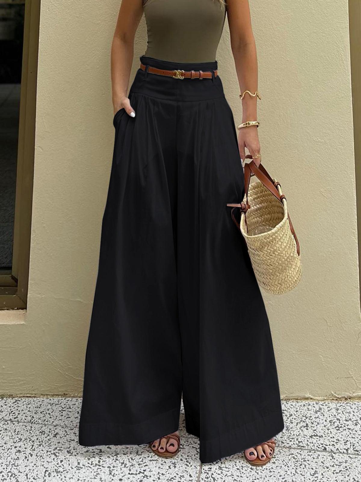 Stella ™ | Cotton Pleated Wide Leg Pants