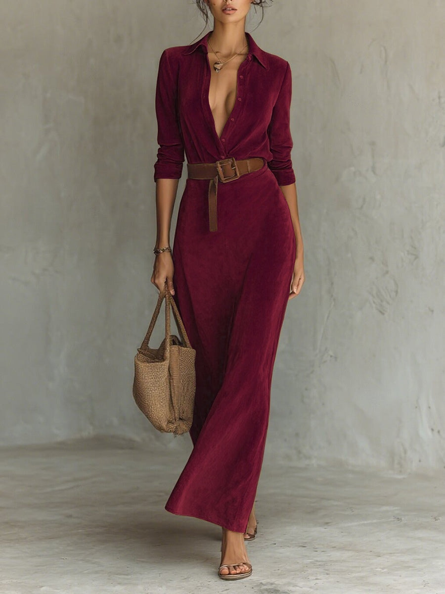 Stella™ | Suede Look Maxi Dress