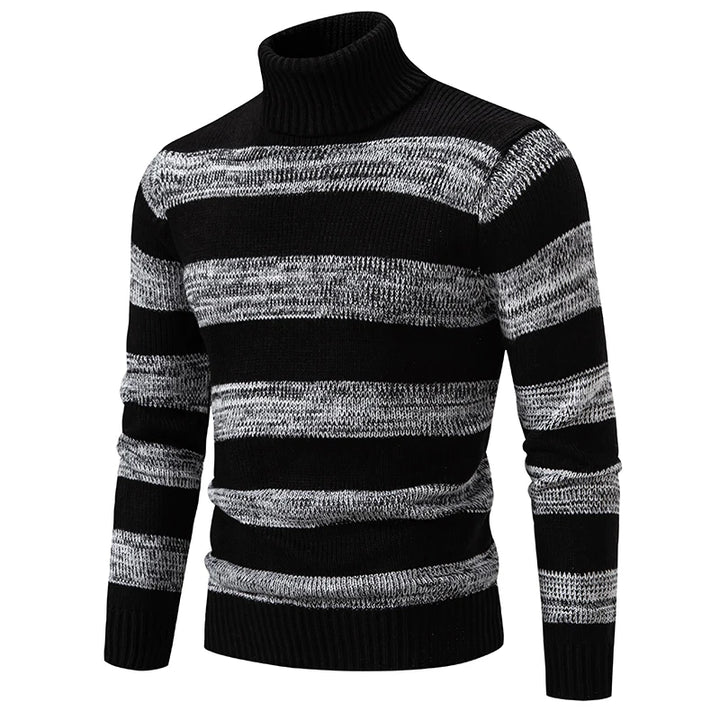 Carlo - Knitted Men's Sweater with Stand-Up Collar