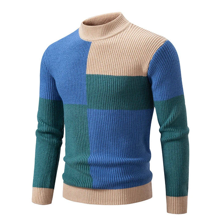 Carlo - Knitted Men's Sweater with Stand-Up Collar