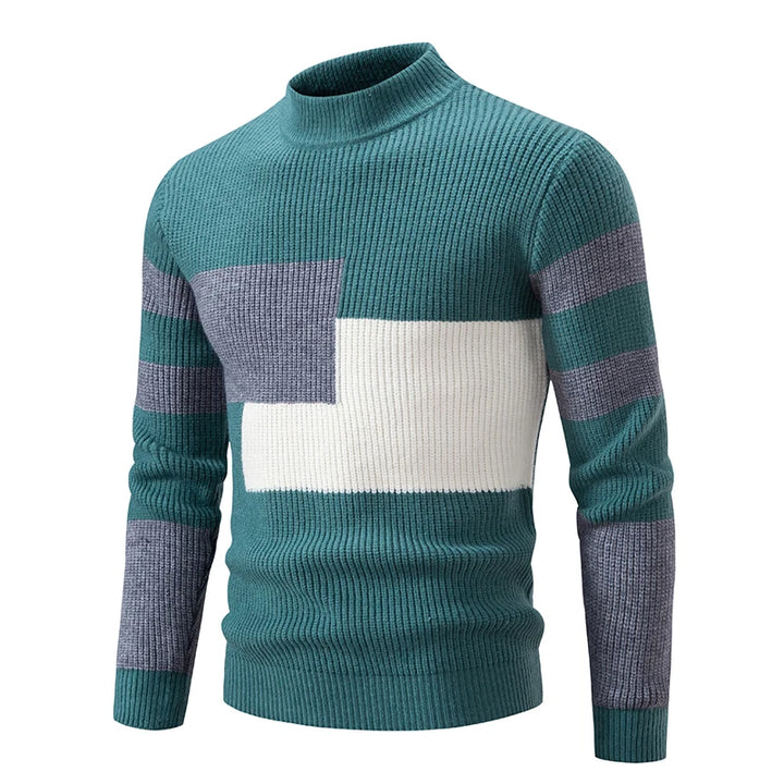 Carlo - Knitted Men's Sweater with Stand-Up Collar