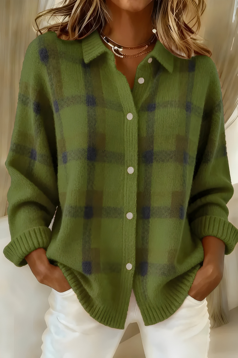 Stella ™ | Retro and Comfortable Checkered Cardigan