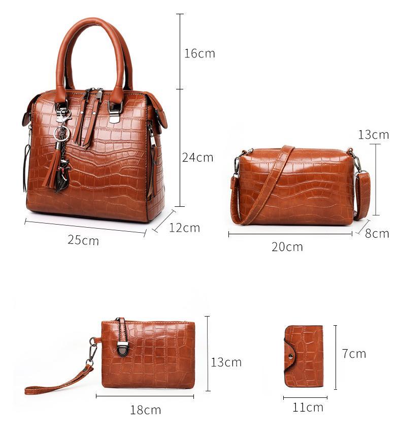 Stella™ | 4-Piece Crocodile Pattern Handbag