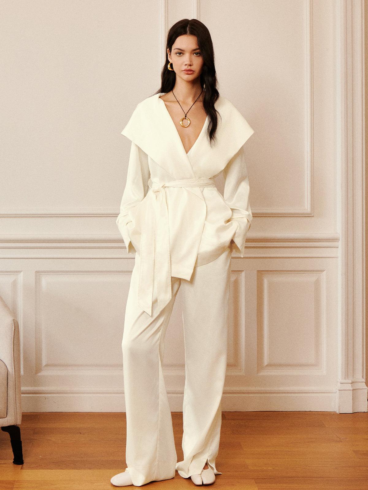 Stella ™ | Satin Solid Split Palazzo Pants