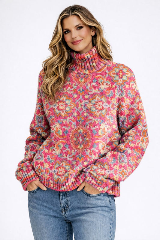 Stella™ | Colorful Pattern Knit Sweater
