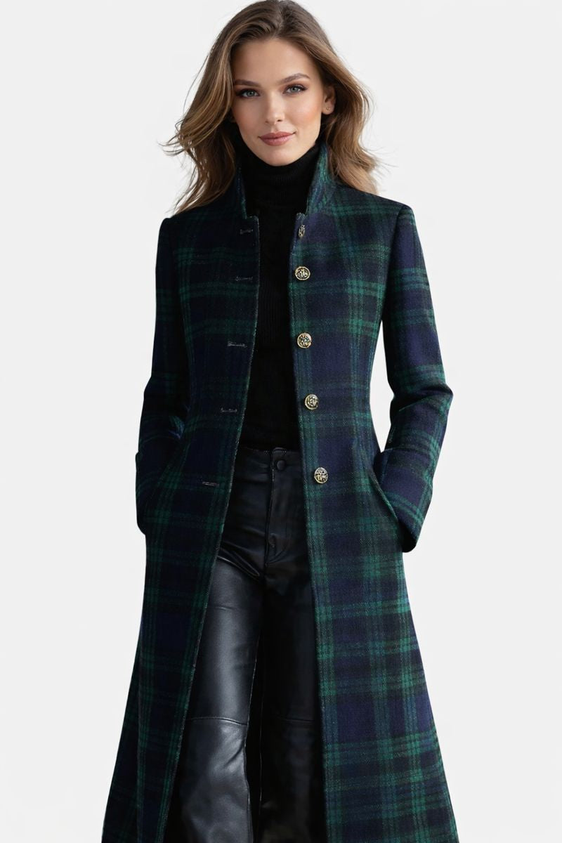 Stella™ | Heritage Plaid Tailored Long Coat