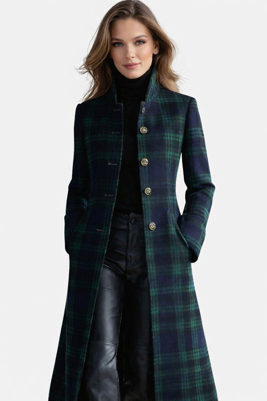 Stella™ | Heritage Plaid Tailored Long Coat