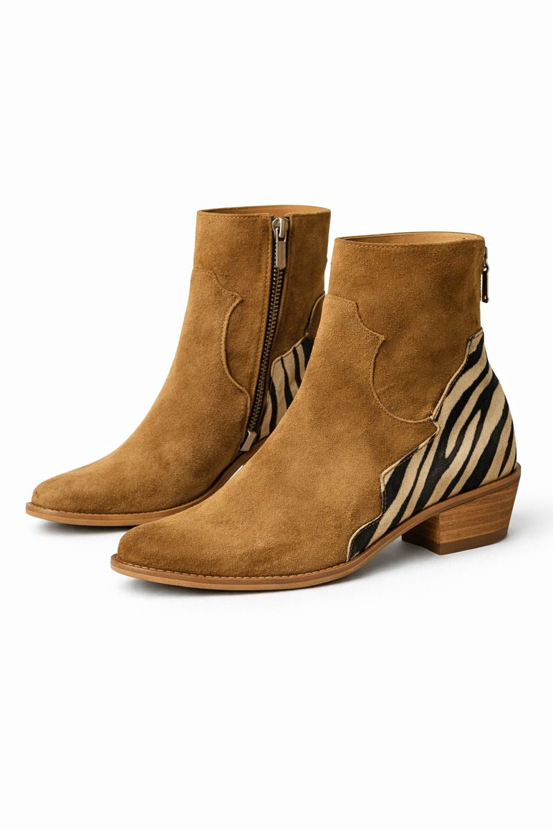 Stella™ | Zebra Accent Ankle Boots