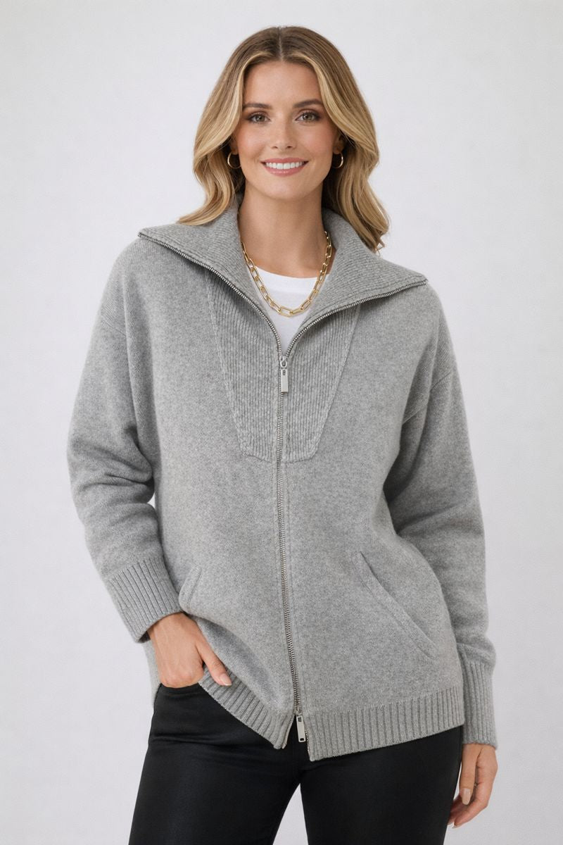 Stella™ | Zip Collar Knit Sweater