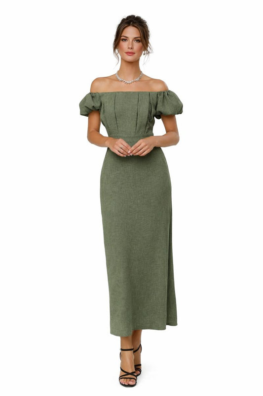 Stella™ | Off-Shoulder Linen Maxi Dress