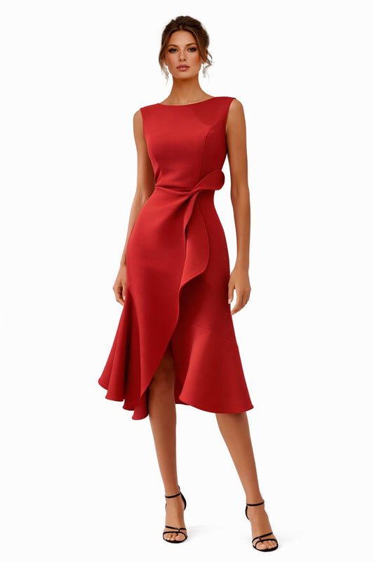 Stella™ | Sculpted Bow Midi Dress