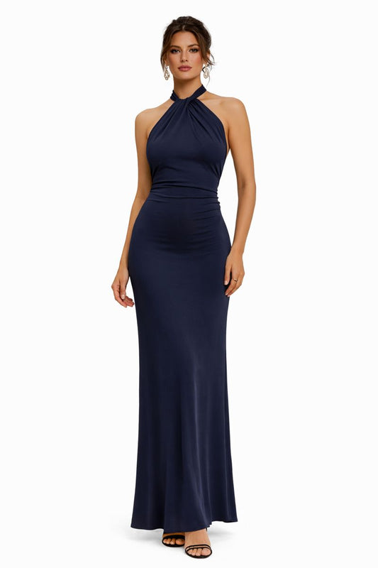 Stella™ | Halter Neck Evening Maxi Dress