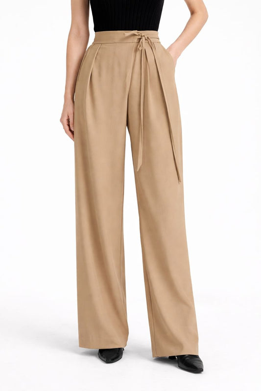 Stella™ | Soft Tie-Waist Wide-Leg Trousers