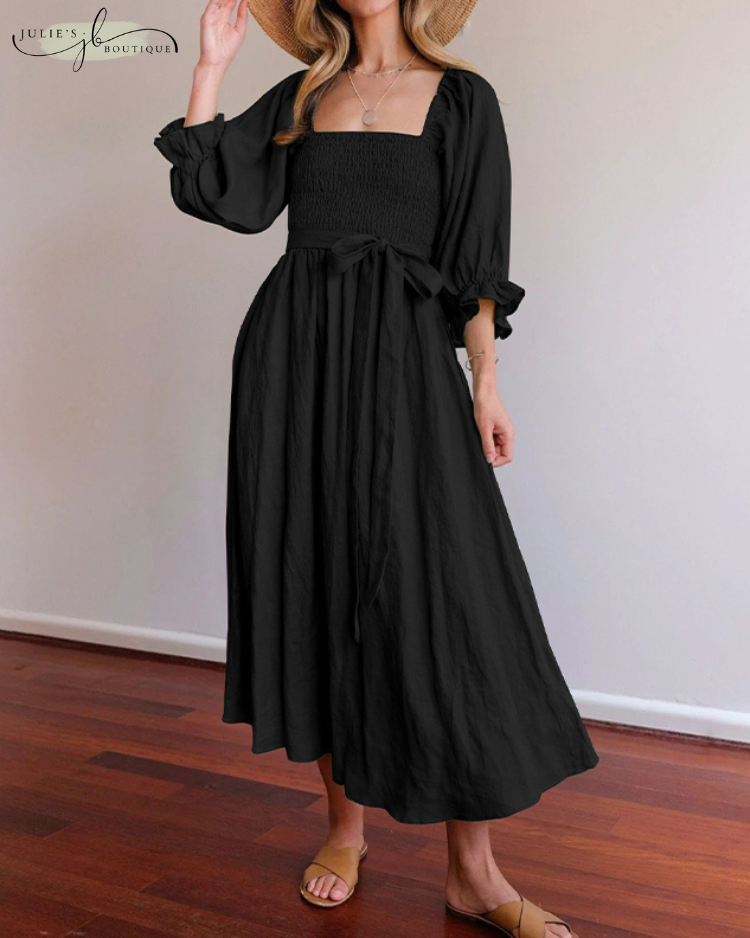 OPHELIA™ | FRENCH DRESS WITH RUFFLE SLEEVES