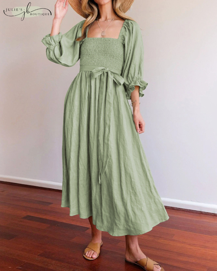 OPHELIA™ | FRENCH DRESS WITH RUFFLE SLEEVES