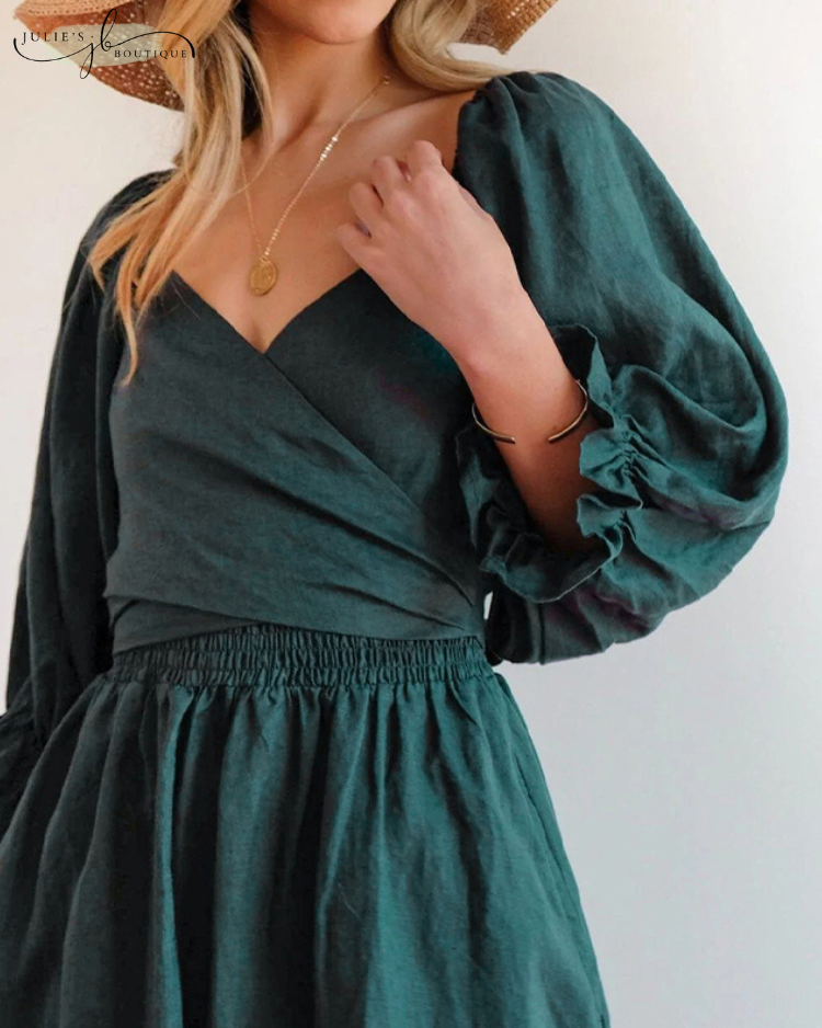 OPHELIA™ | FRENCH DRESS WITH RUFFLE SLEEVES