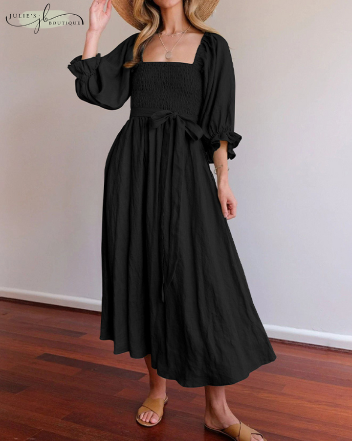 OPHELIA™ | FRENCH DRESS WITH RUFFLE SLEEVES