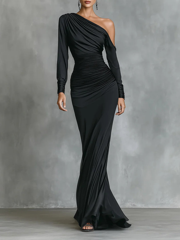 Stella ™ | Shoulder Ruched Mermaid Maxi Dress