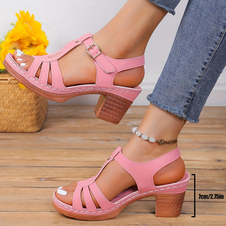 Senna - T-Strap High Heel Sandals