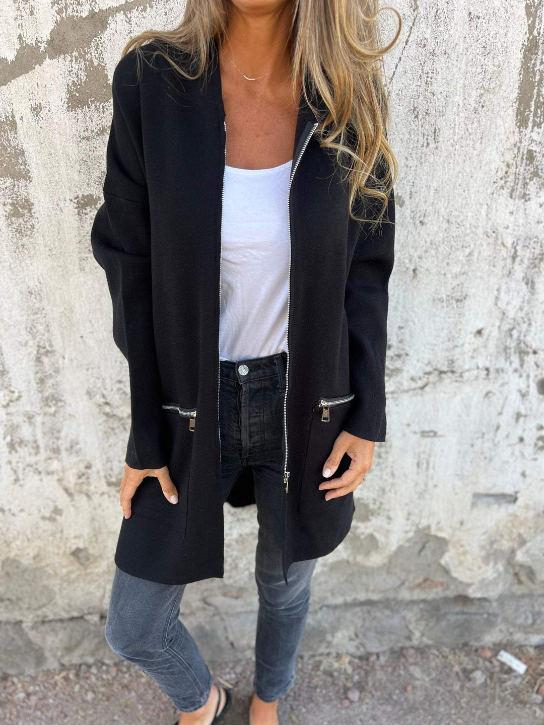 Casual Loose Long Sleeve Zipper Jacket