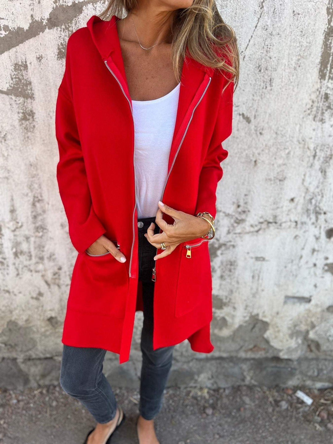 Casual Loose Long Sleeve Zipper Jacket