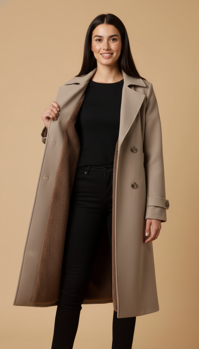 Stella ™ | Elegant Fleece Lined Trench Coat