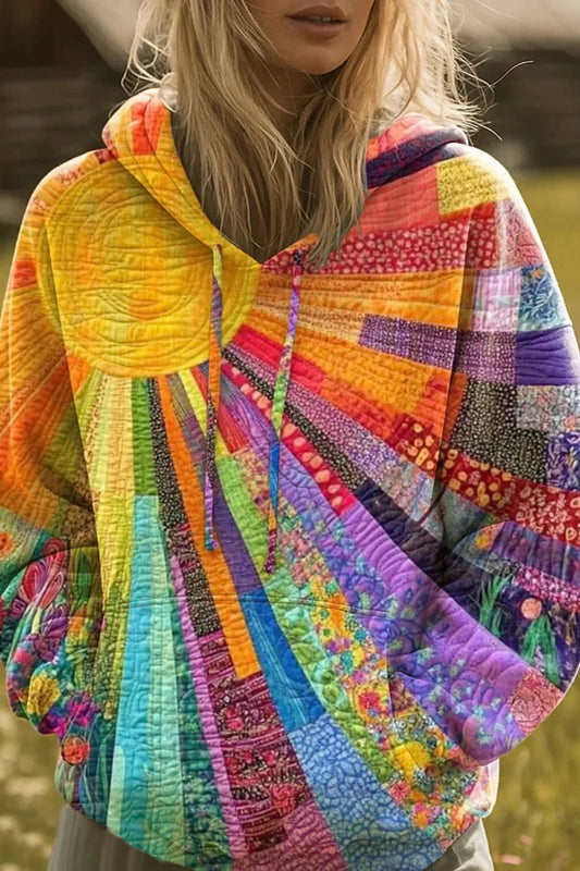 Stella ™ | - Bohemian Multicolor Patchwork Hoodie