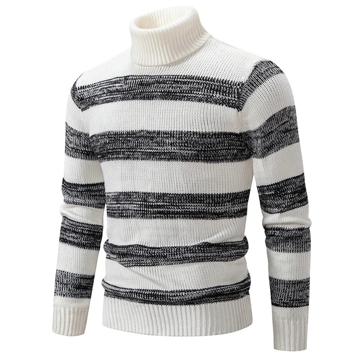 Carlo - Knitted Men's Sweater with Stand-Up Collar