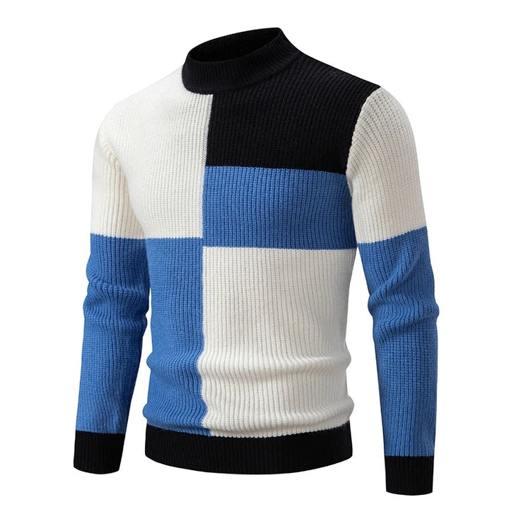 Carlo - Knitted Men's Sweater with Stand-Up Collar