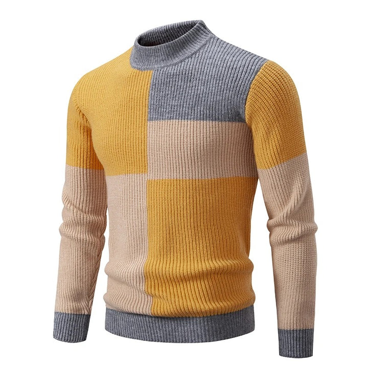 Carlo - Knitted Men's Sweater with Stand-Up Collar