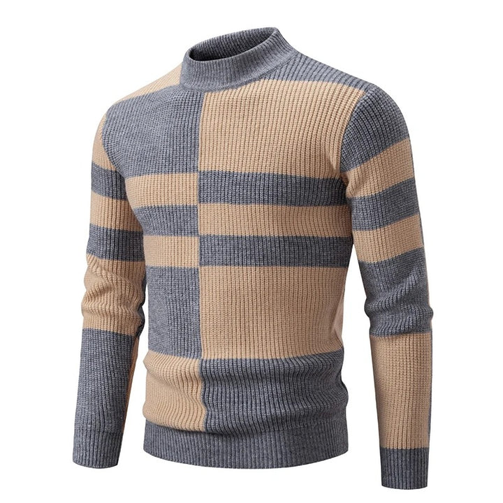 Carlo - Knitted Men's Sweater with Stand-Up Collar